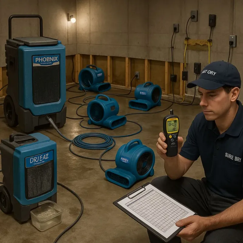 Structural Drying and Dehumidification process in Eudora, AR
